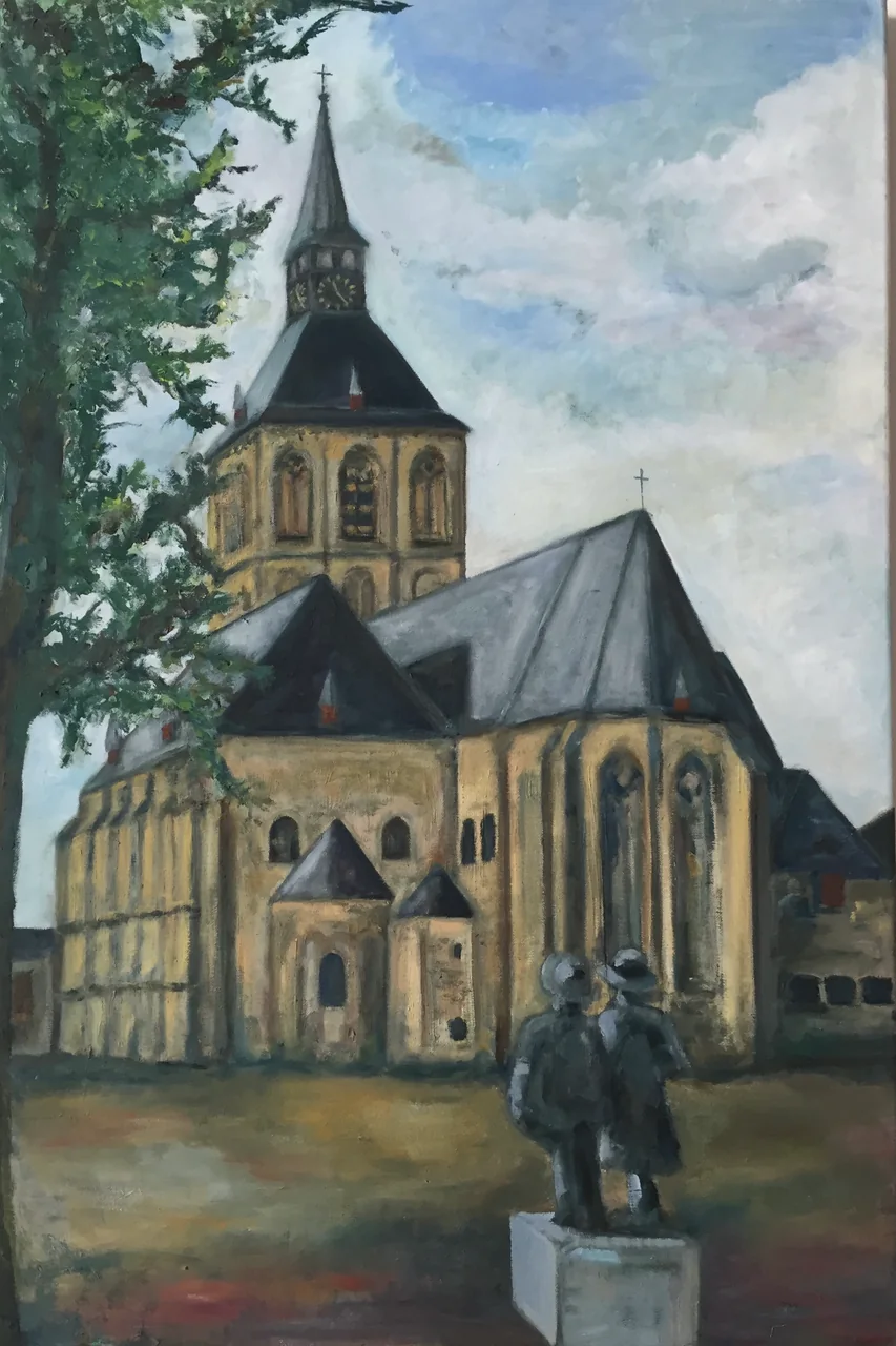 Schilderij: Plechelmus basiliek, Oldenzaal
