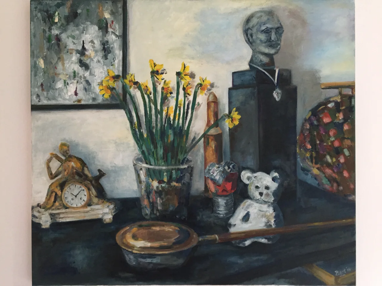 Schilderij: Stilleven met buste