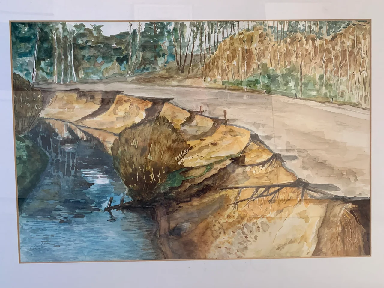 Schilderij: Dinkel, Lutterzand (aquarel)