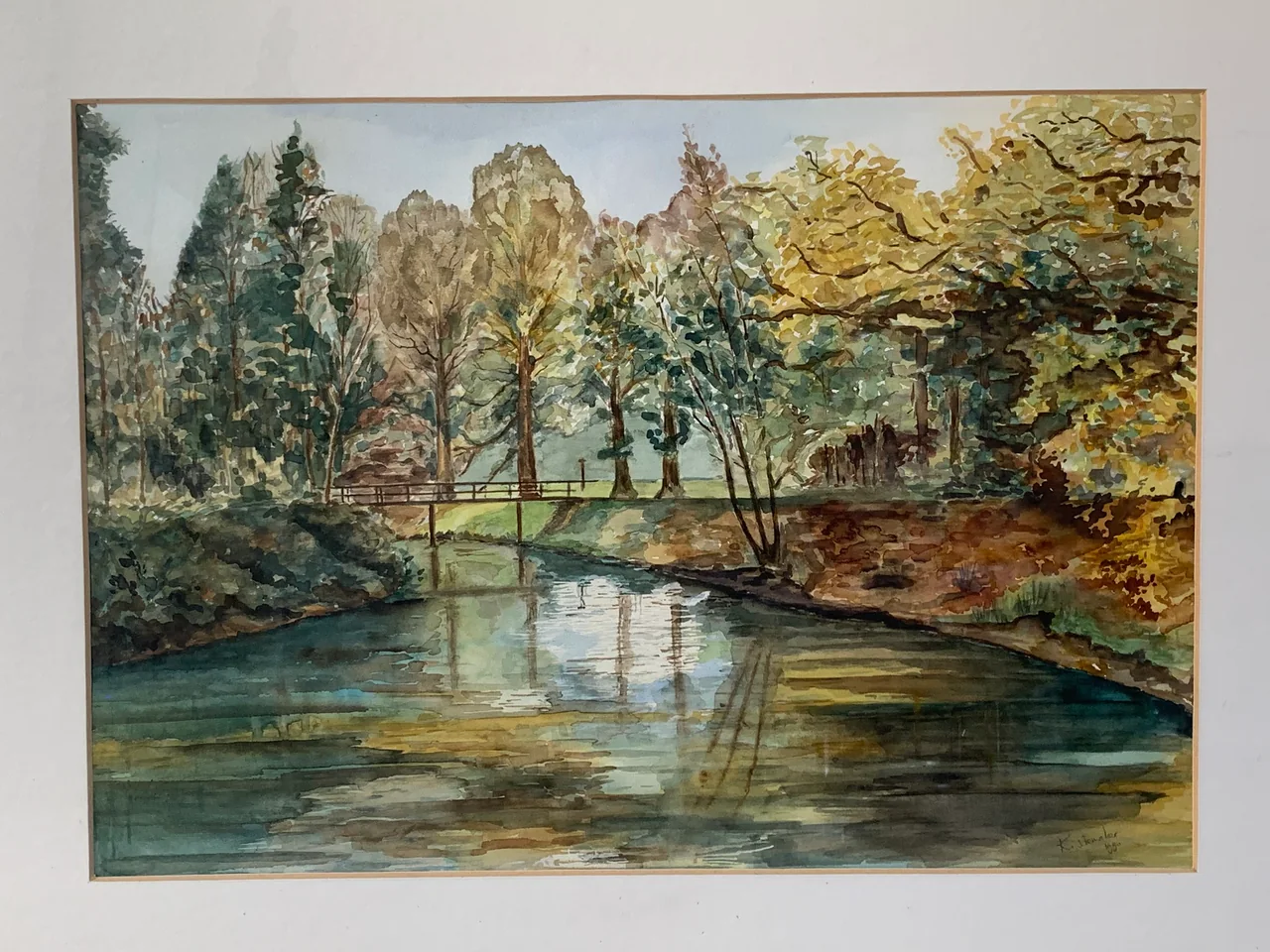 Schilderij: Dinkel bij Singraven (aquarel)