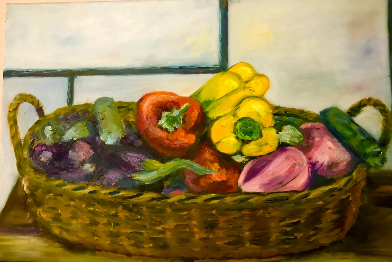 Schilderij: Stilleven groentemand
