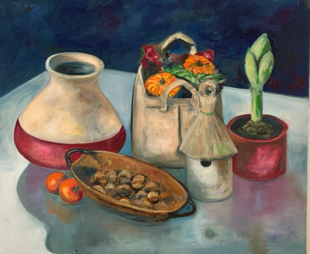 Schilderij: Stilleven met amaryllis
