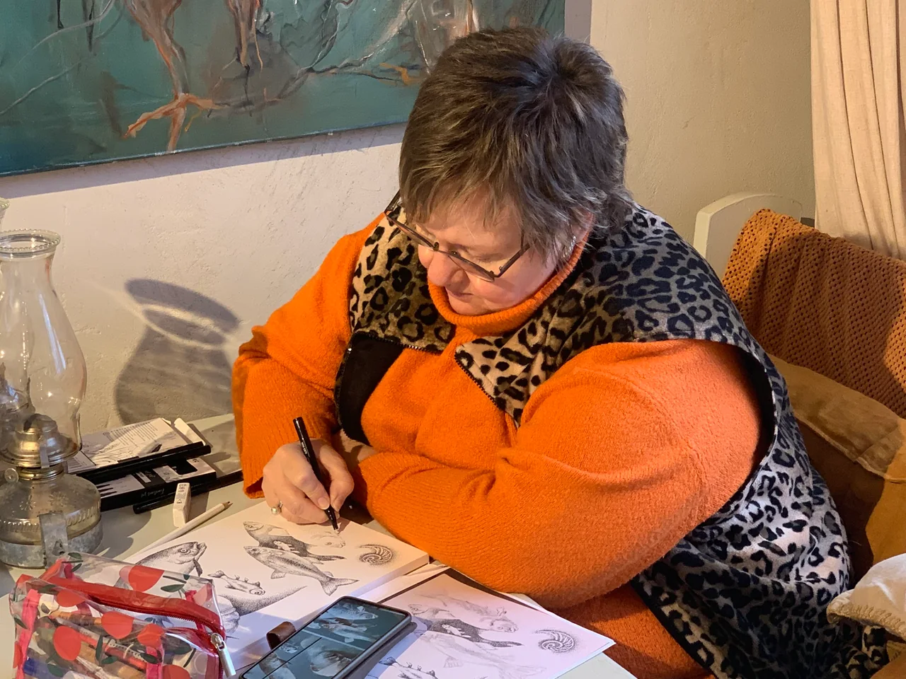 Met penseel en palet