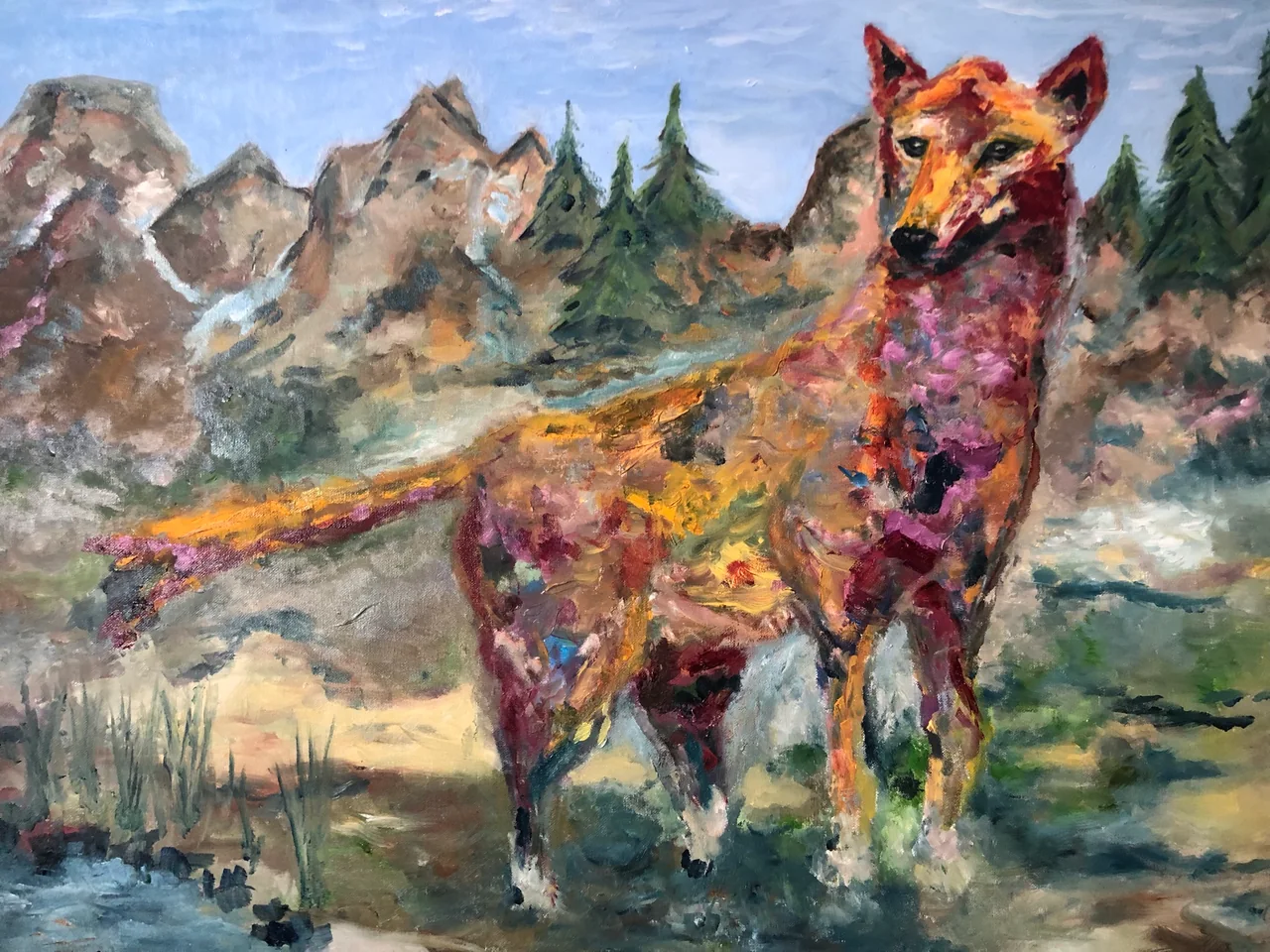 Wolf en landschap
